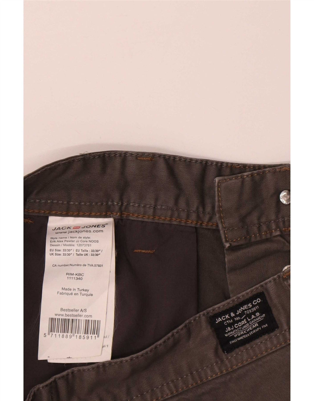 Jack & Jones Mens Chino Shorts Medium W33 Grey Cotton
