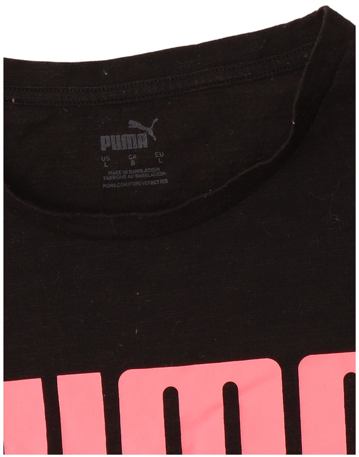 Puma Womens Graphic T-Shirt Top UK 16 Large Black
