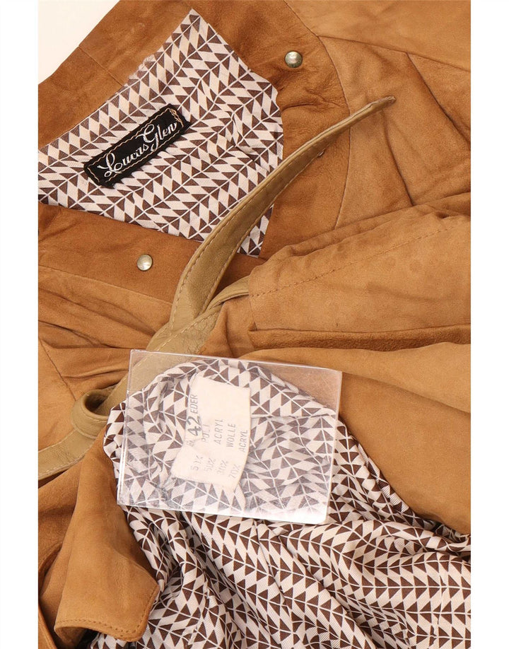 Bomber Vintage de damă din piele intoarsa IT 42 Medium Beige Piele