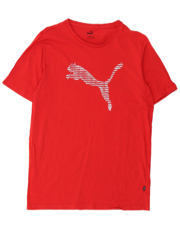 PUMA T-Shirt Graphique Homme Rouge Moyen Coton