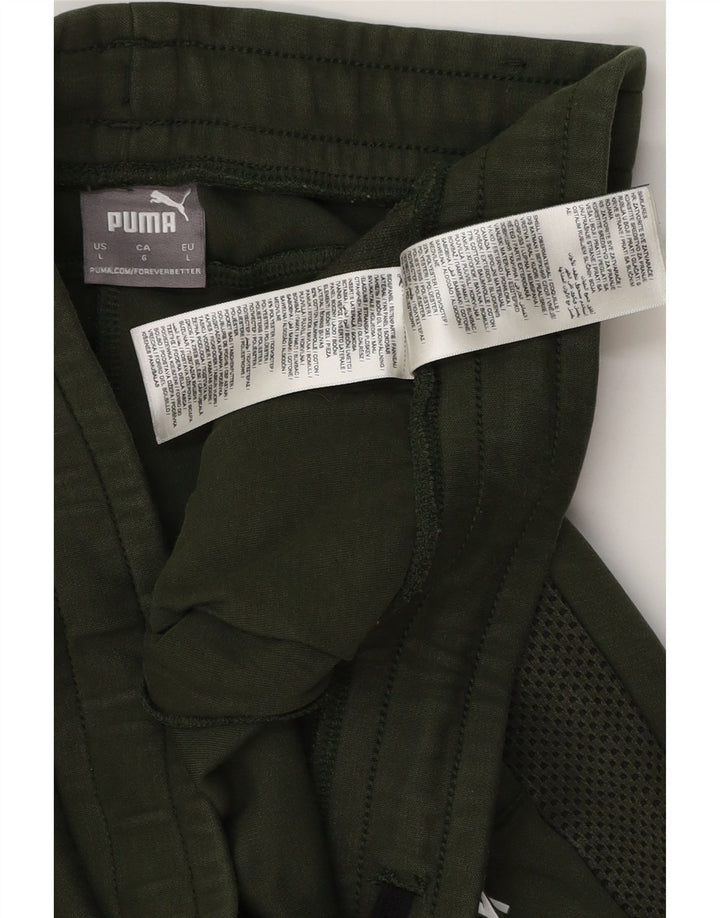 PUMA Mens Graphic Tracksuit Trousers Large  Green Cotton