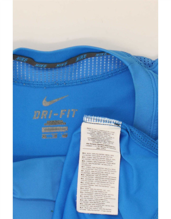 Nike Dri Fit T-Shirt Top 2XL plavi geometrijski poliester
