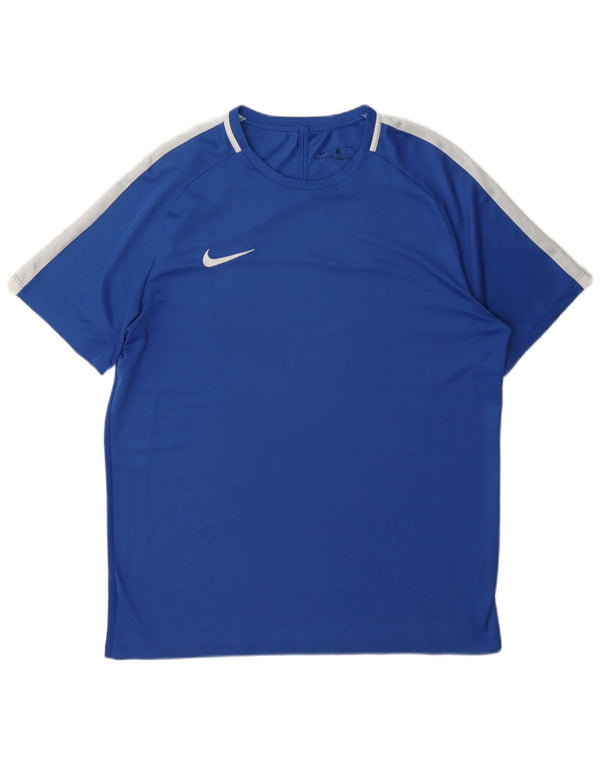 Nike Herren Dri Fit T-Shirt Top XL Blau Farbblock