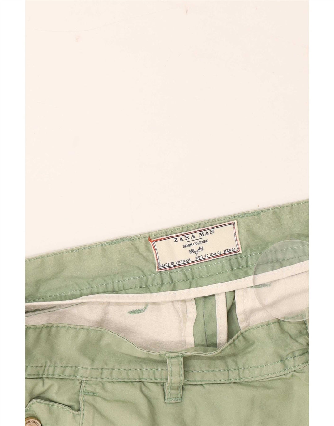 Zara Herre Chino Shorts EU 40 Medium W31 Grøn
