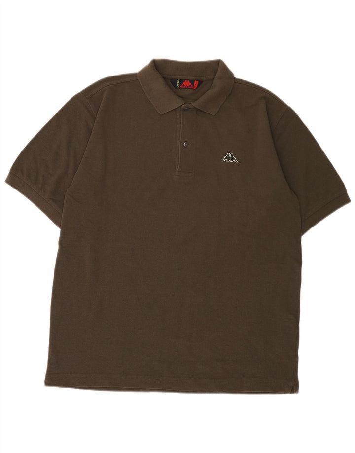 Męska koszulka polo Kappa, średnia bawełna khaki