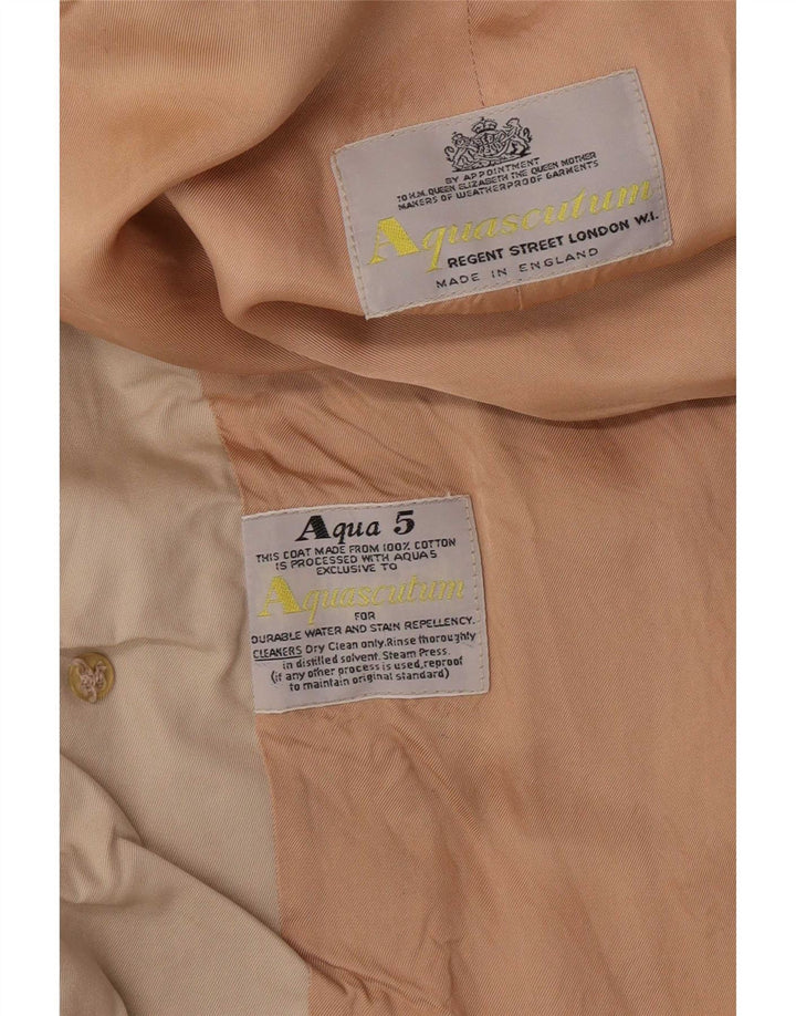 Aquascutum Mens Overcoat UK 40 Large Beige Cotton