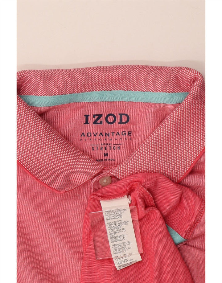 IZOD Mens Polo Shirt Medium Pink Cotton