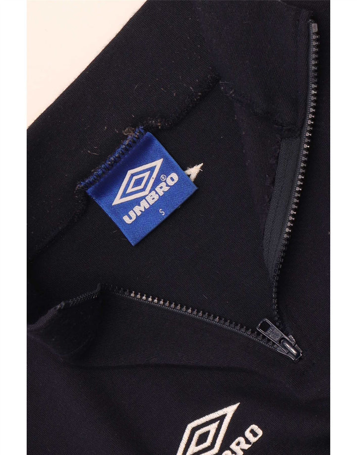 Umbro Herren Crop Zip Neck Sweatshirt Pullover Small Marineblau