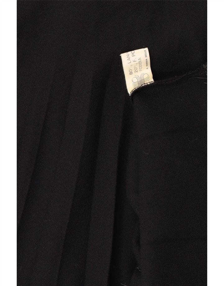 Vintage Womens Pleated Skirt Small W26 Black Wool