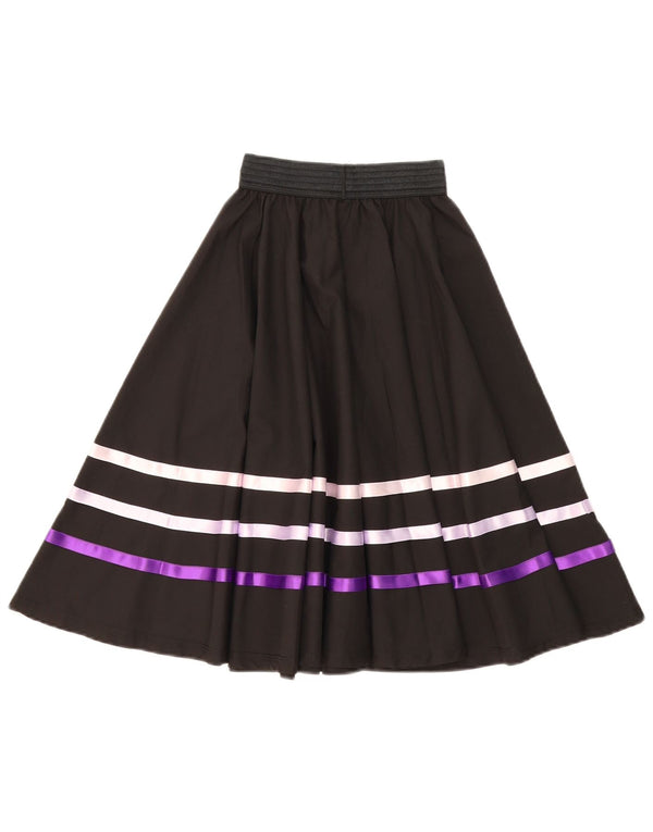 Gonna a trapezio vintage per ragazze 9-10 anni W20 a righe nere