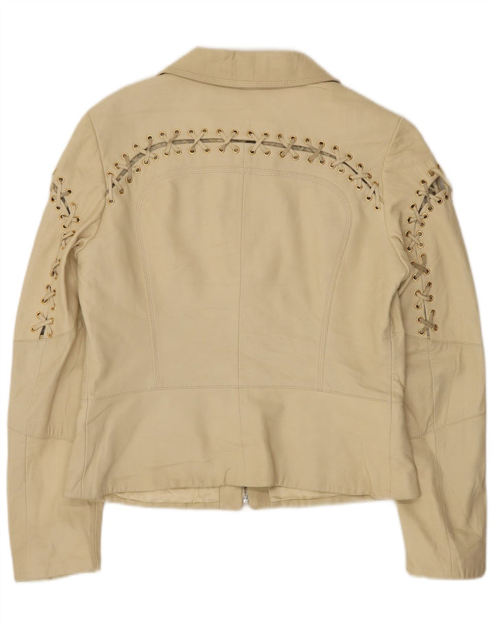 Vintage læderjakke til kvinder IT 42 Medium Beige Læder