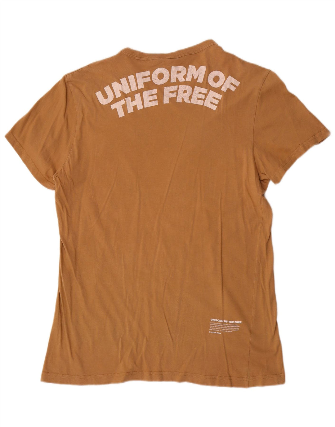 G-Star Mens Graphic T-Shirt Top Large Brown