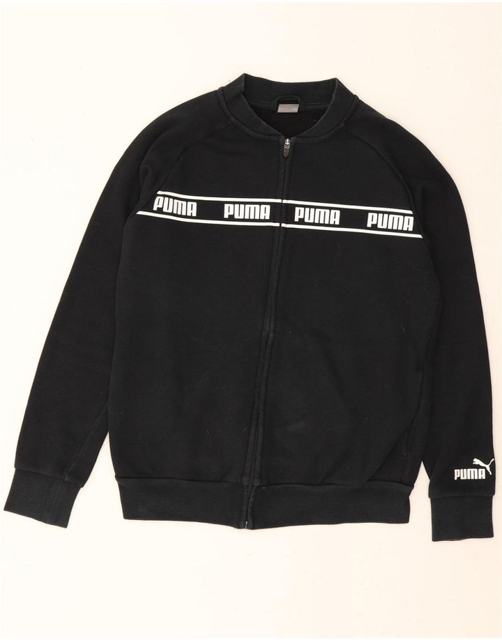 PUMA Womens Graphic Sweatshirt Jumper UK 14 Medium Black Cotton Vintage Puma and Second-Hand Puma from Messina Hembry 