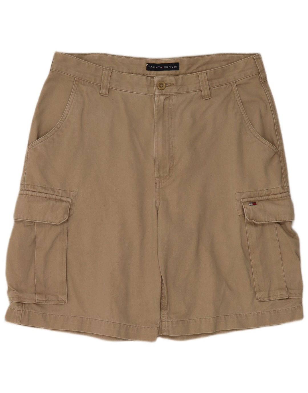 Tommy Hilfiger Mens Cargo Shorts W33 Medium Beige Cotton