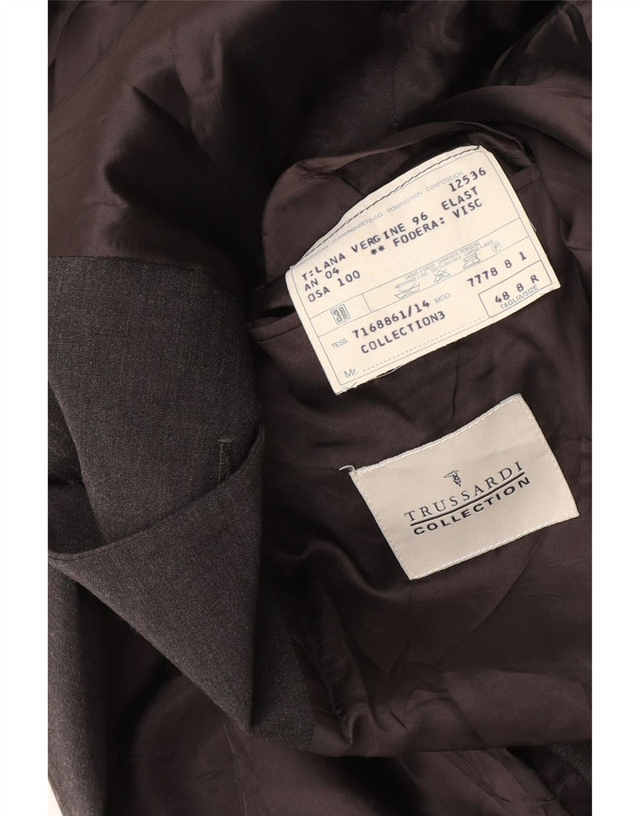 Trussardi Mens Longline 4 Button Blazer Jacket IT 48 Medium Grey