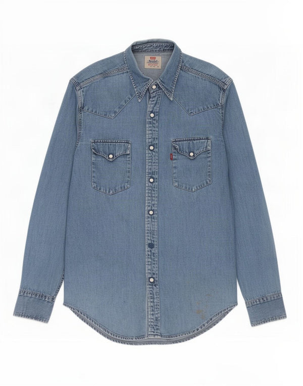 Camicia di jeans da uomo Levi's in cotone blu medio