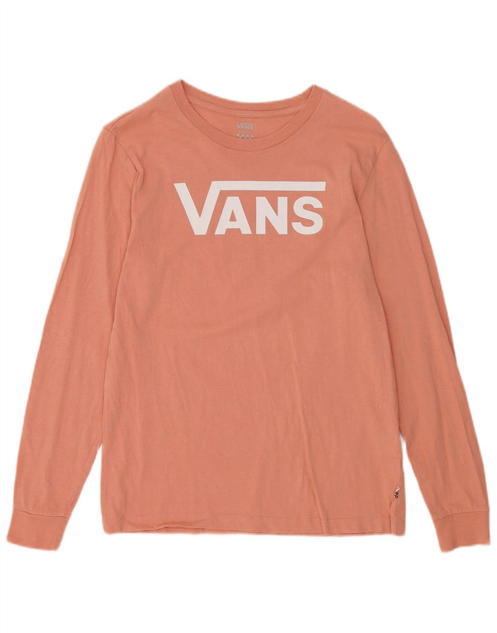 VANS Mens Graphic Top Long Sleeve Small Pink Cotton