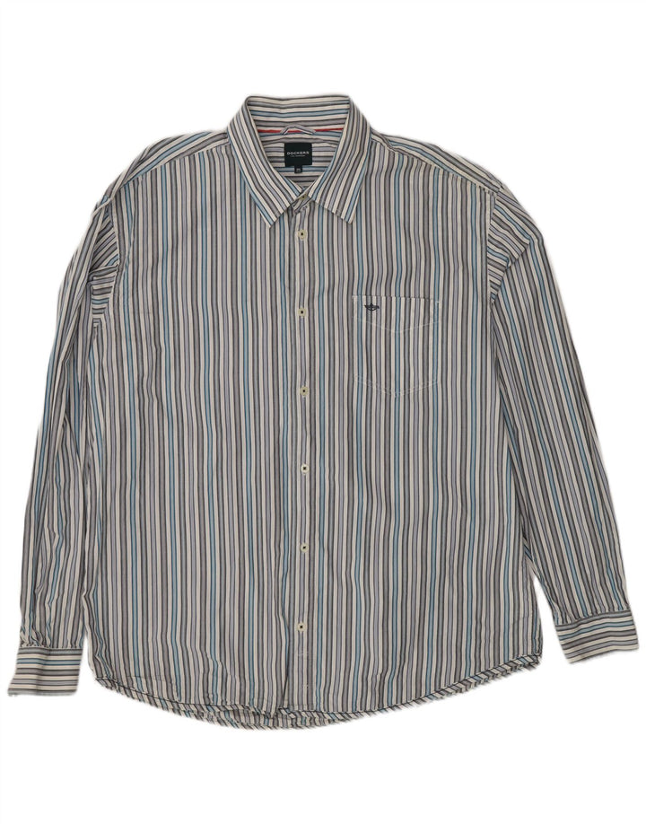 Dockers Herrenhemd Größe 50/52 2XL Weiß gestreift