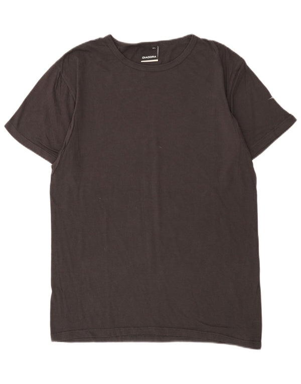 Diadora T-Shirt Femme Top UK 16 Large Gris Coton