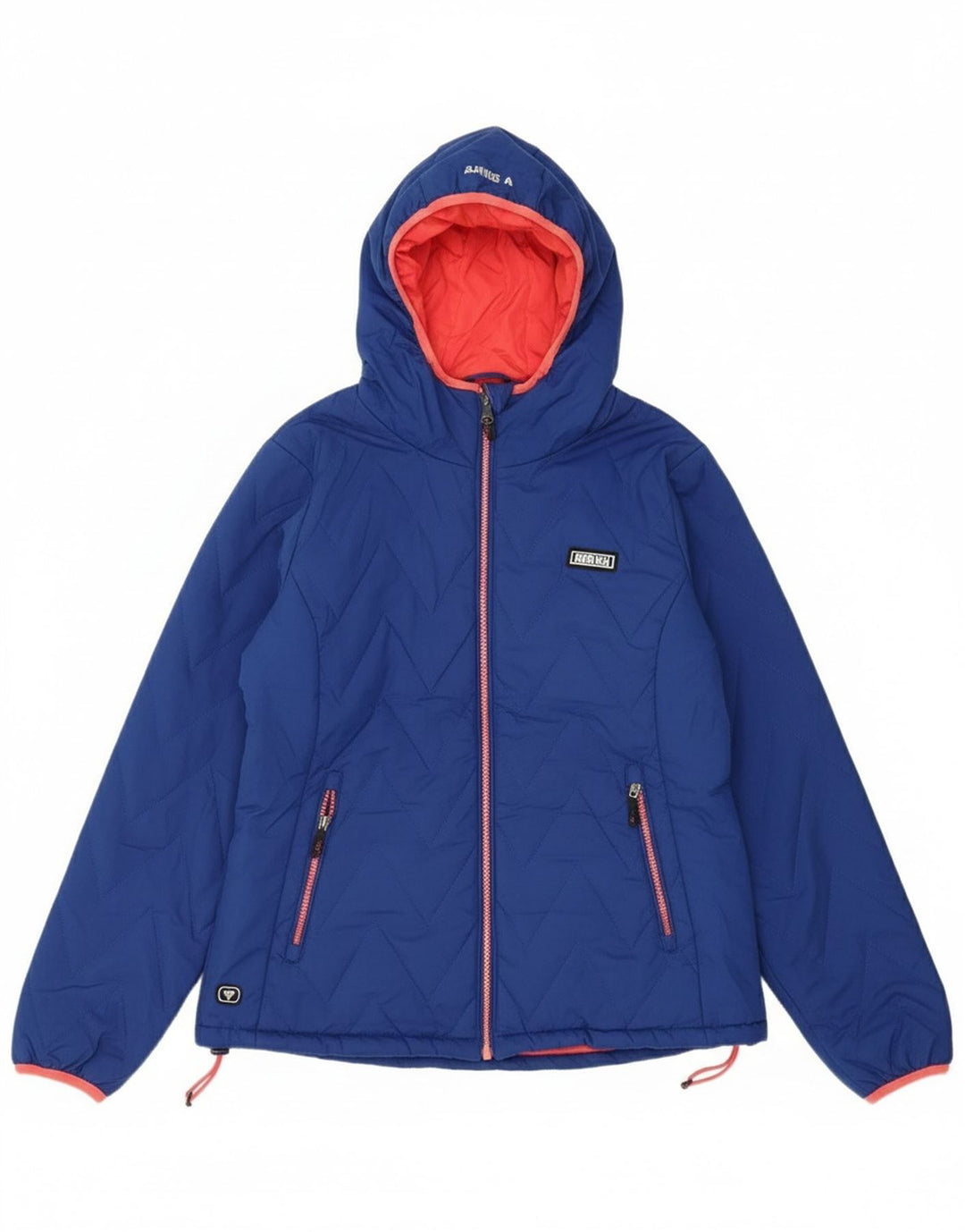 BRUGI Womens Hooded Padded Jacket UK 10 Small Blue Polyester