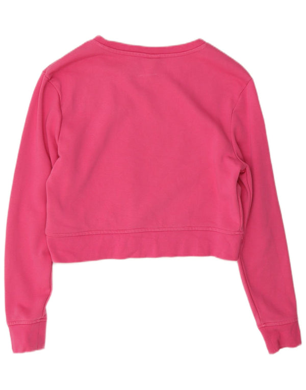 Kappa Womens Crop Graphic Sweatshirt Pullover UK 10 Small Pink