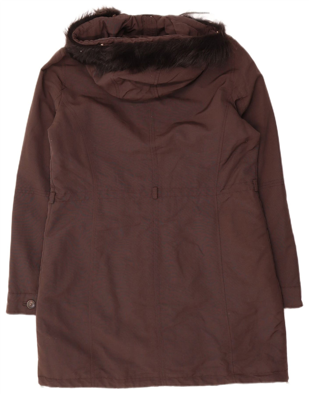 Jachetă parka cu glugă Massimo Dutti pentru femei UK 14 Poliester maro mediu