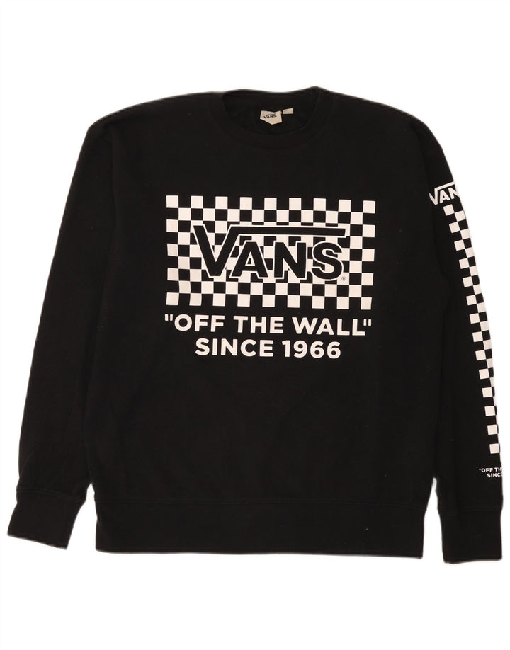 Vans Mens Graphic Sweatshirt Jumper XS Black Geometric Cotton