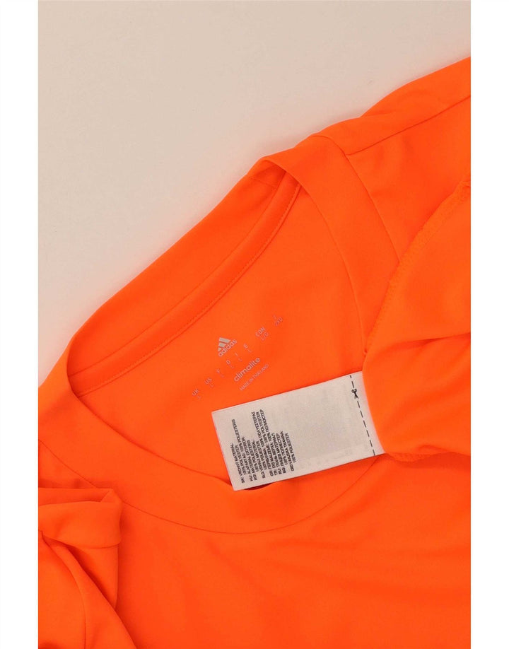 Adidas Uomo Climalite T-shirt Top Large Arancione Poliestere