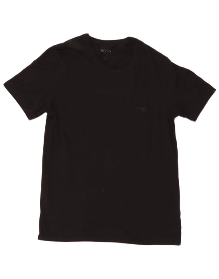 Hugo Boss Herre T-Shirt Top Medium Sort Bomuld