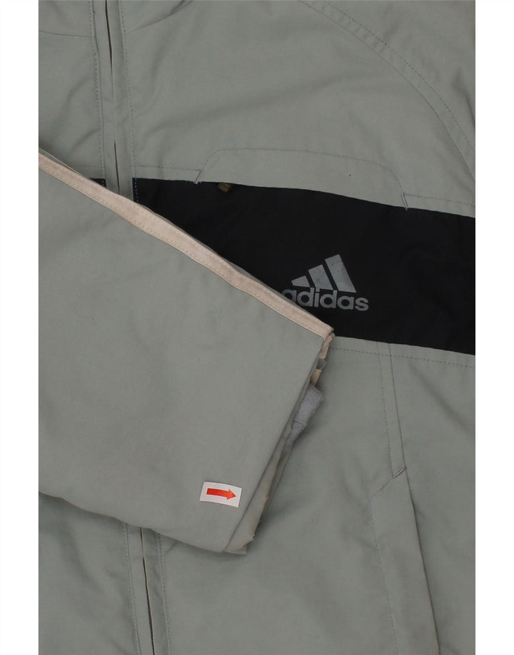 ADIDAS Boys Windbreaker Jacket 7-8 Years Blue Colourblock Polyester