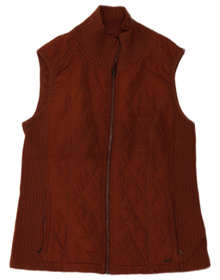 Prana Womens Sherpa Quilted Gilet UK 14 Medium Maroon Polyester