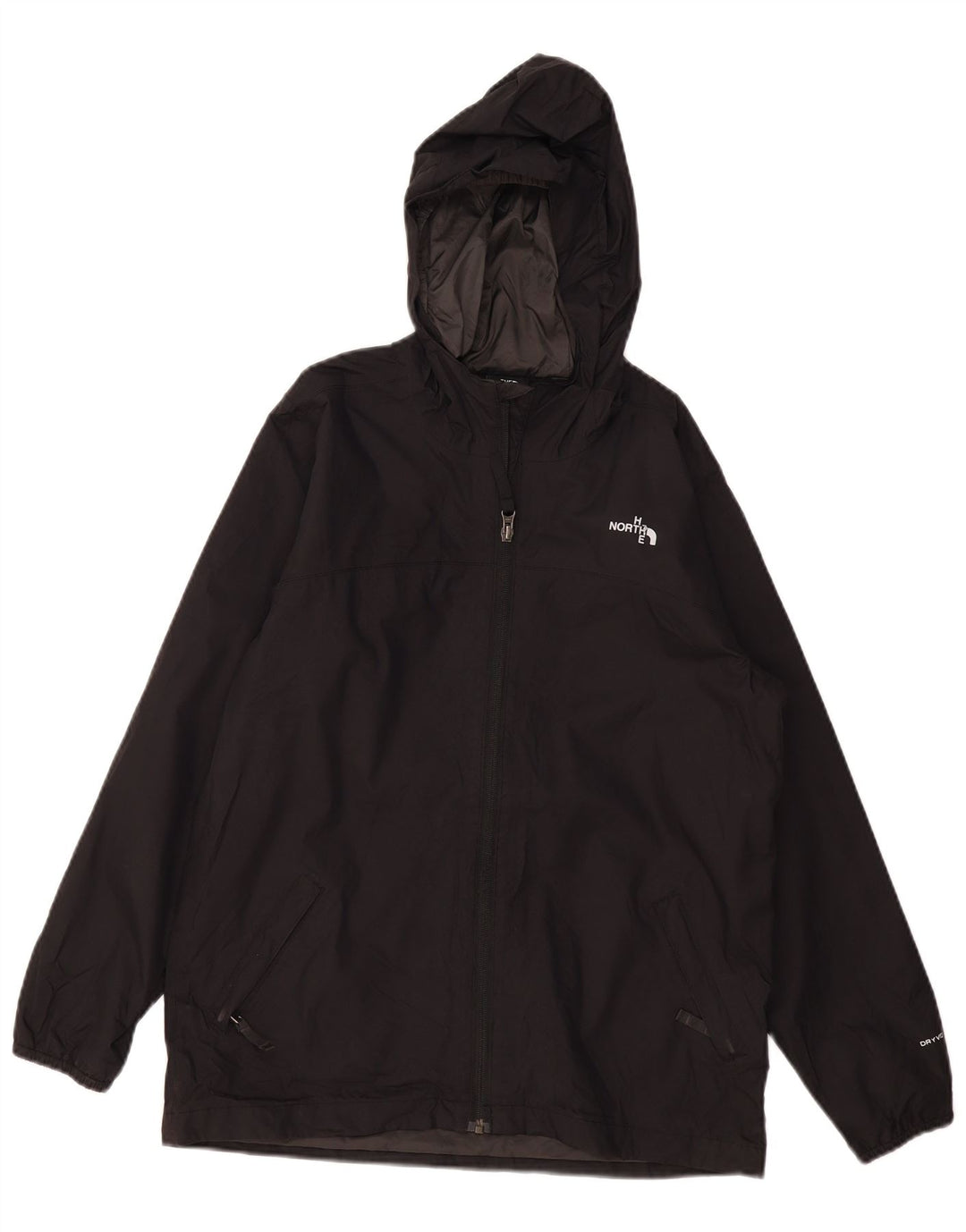 THE NORTH FACE Regnjakke med hætte til drenge 11-12 år Stor sort polyester
