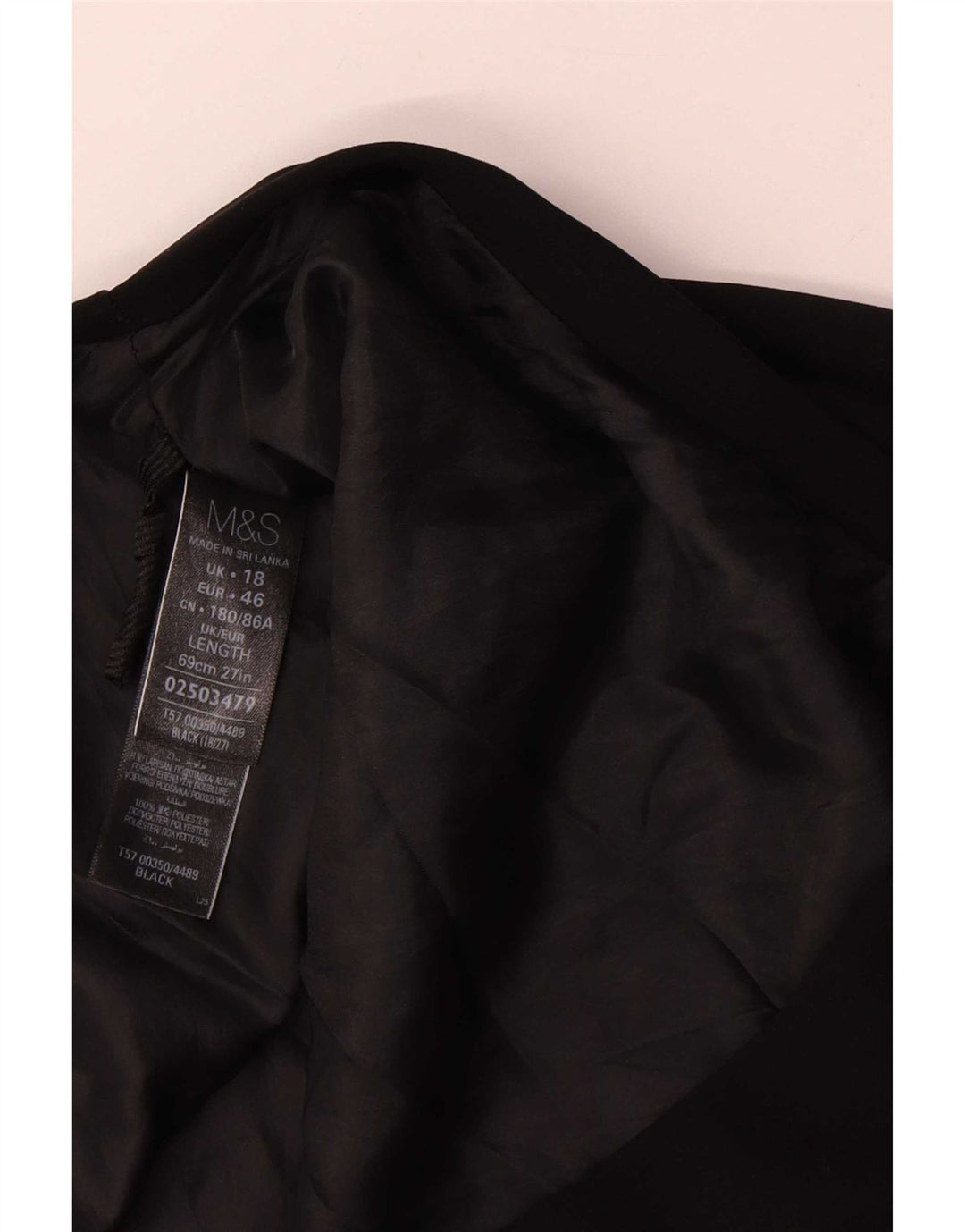 Marks & Spencer Womens A-Line Skirt UK 18 XL W38 Black Polyester