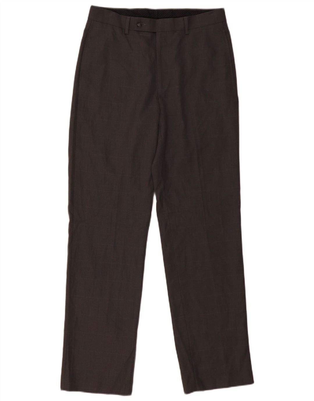 CALVIN KLEIN Mens Straight Suit Trousers W30 L32 Grey Check Polyester