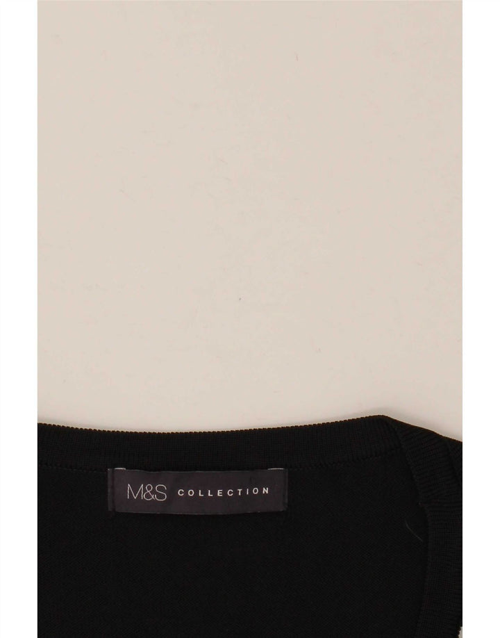 Top camicetta da donna Marks & Spencer UK 12 medio nero floreale