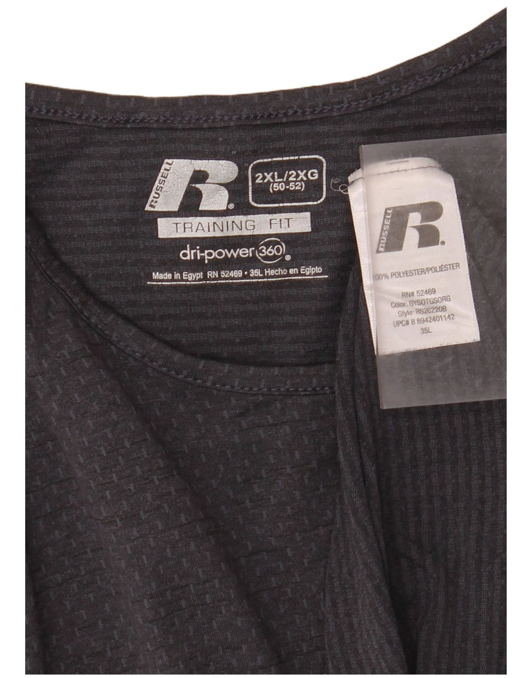 Russell Athletic Mens Vest Top 2XL Grey Polyester
