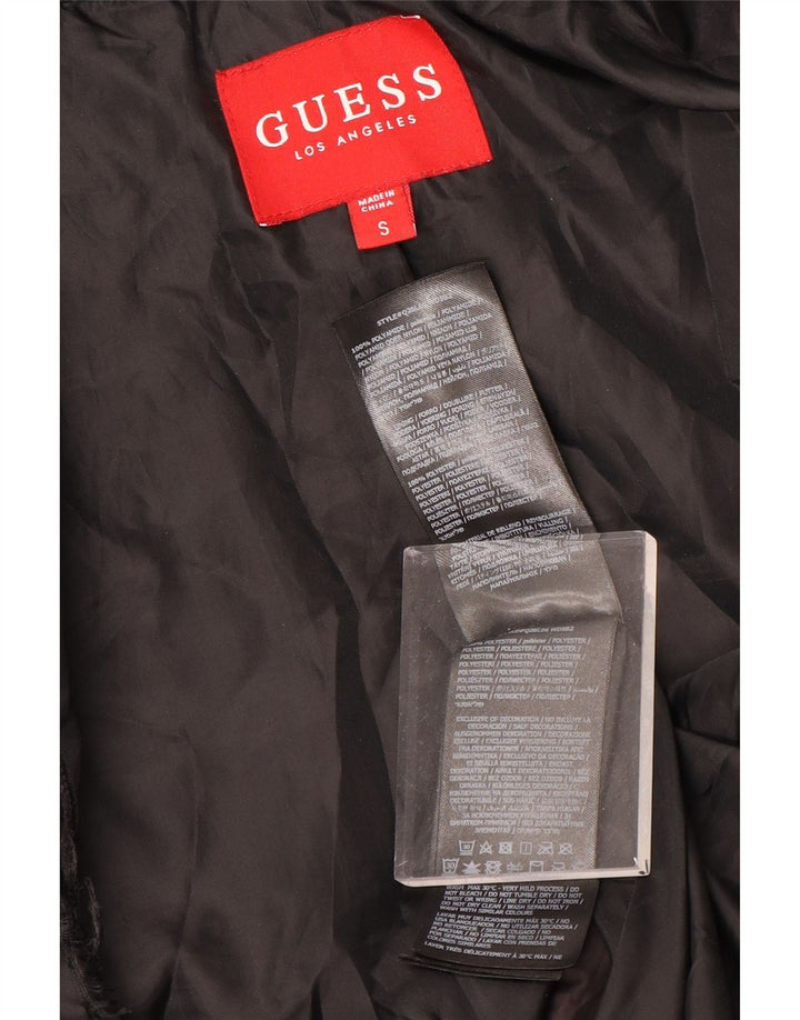 Guess Veste matelassée graphique pour femme UK 10 Small Noir Polyester