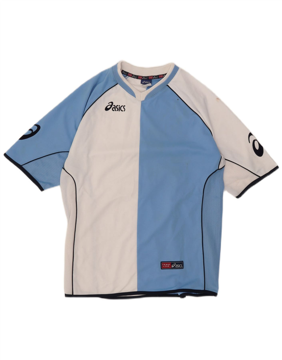 Asics Mens Graphic T-Shirt Top Medium Blue Colourblock Polyester