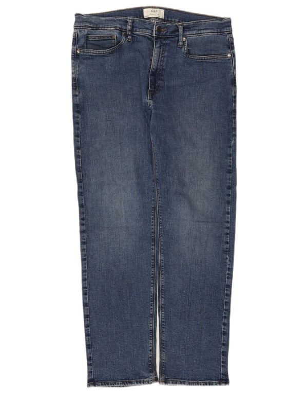 Мужские прямые джинсы Marks & Spencer W34 L31 синие, хлопок