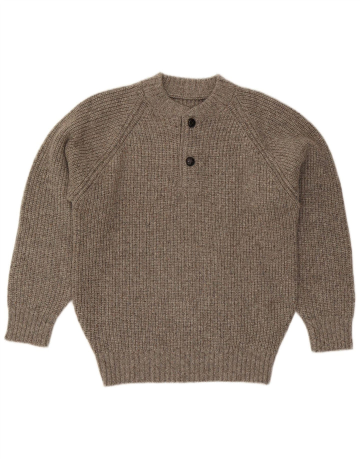 Vintage Mens Crew Neck Jumper Sweater Medium Grey