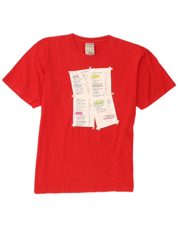 Ανδρικό T-Shirt κανονικό γραφικό Nike, μεγάλο κόκκινο βαμβακερό