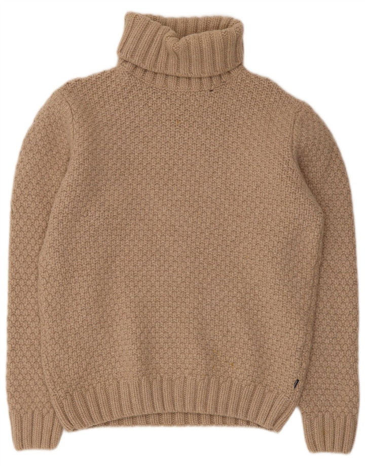 Gant Rollkragenpullover für Damen, UK 16, Größe L, Beige, Wolle
