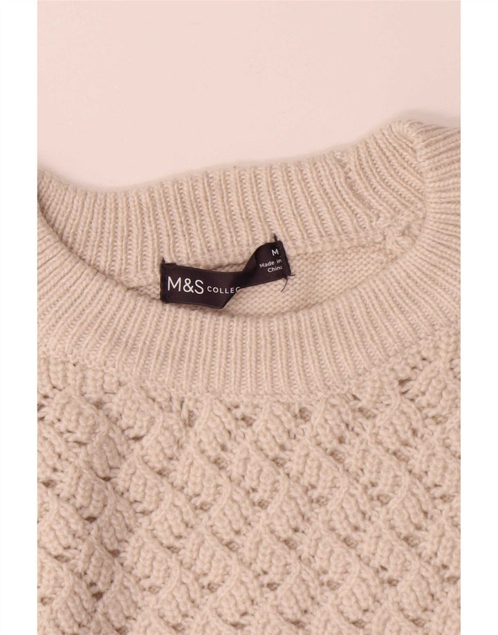 Maglione maglione con scollo a barca da donna Marks & Spencer UK 14 medio bianco sporco