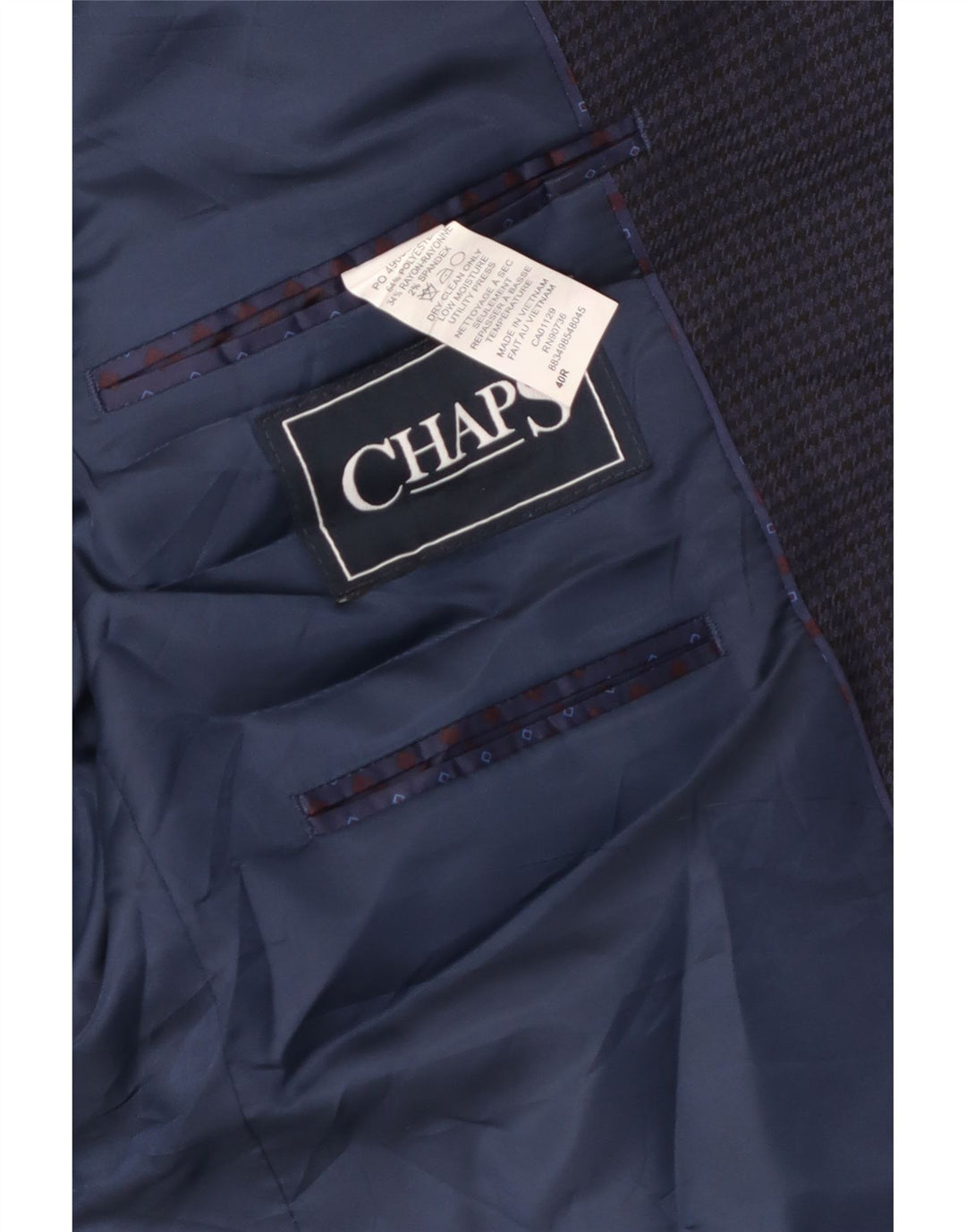 Jachetă Blazer pentru bărbați Chaps cu 2 nasturi UK 40 Medium Bluemarin Houndstooth