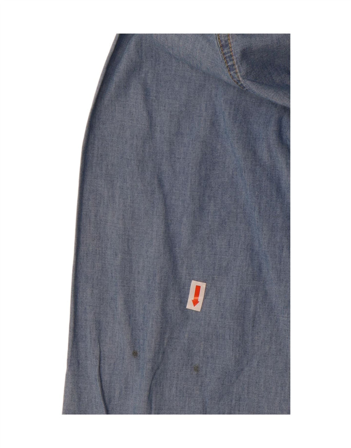 Izod Womens Denim Shirt UK 16 Large Blue Cotton