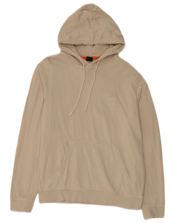 Hugo Boss Mens Hoodie Jumper Medium Beige Cotton