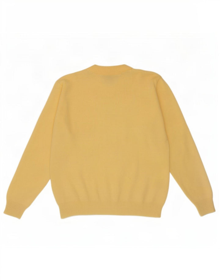 Snatch Dame Crew Neck Jumper Sweater UK 14 Medium Yellow Acryl