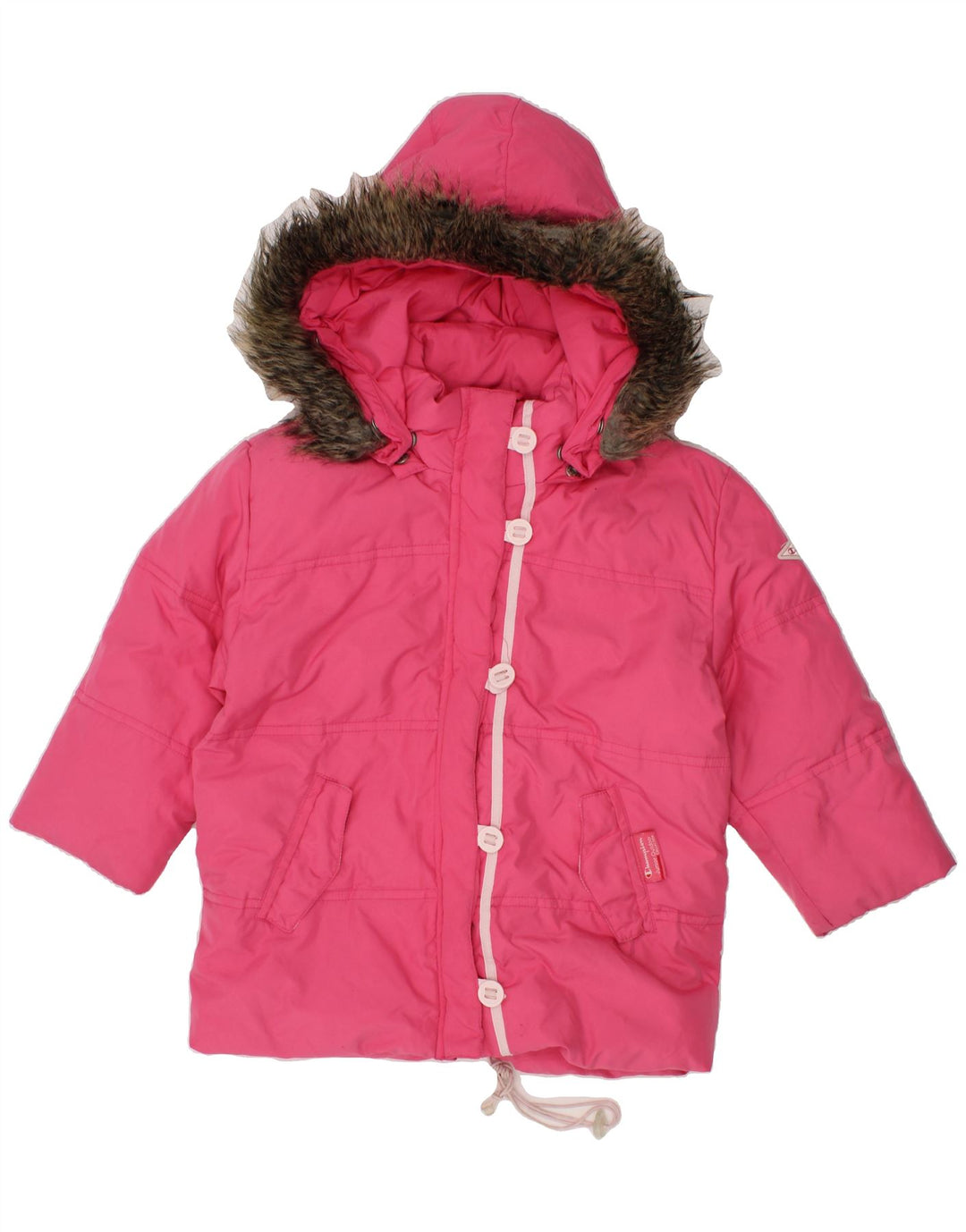 CHAMPION Baby Girls Hooded Padded Jacket 18-24 Months Large  Pink Vintage Champion and Second-Hand Champion from Messina Hembry 
