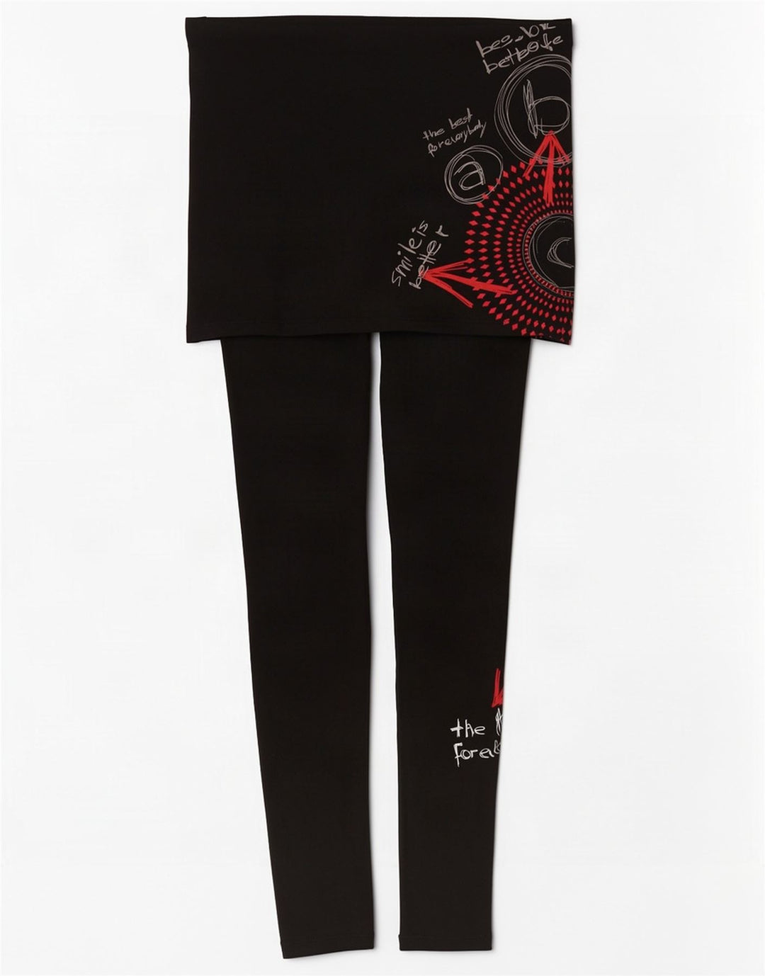 Desigual Womens Graphic Leggings UK 10 Small Black Geometric
