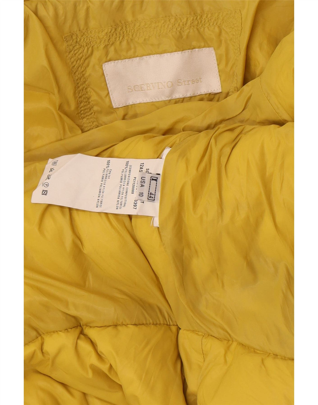 Scervino Street Womens Padded Quilted Jacket IT 44 Medium Yellow Winter